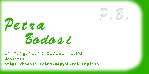 petra bodosi business card